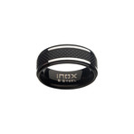 Matte Stainless Steel Quilt Ring // Black (Size 9)