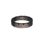Stainless Steel Chiseled Band Ring // Black (Ring Size: 9)