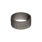Antiqued Stainless Steel Magma Ring // Silver (Size 9)