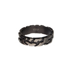Stainless Steel Terra Ring // Black (Ring Size: 9)