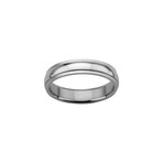 Groove Edge Wedding Band Ring // Silver (Size 9)