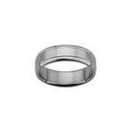 Satin Dome Center Wedding Band Ring // Silver (Size 9)