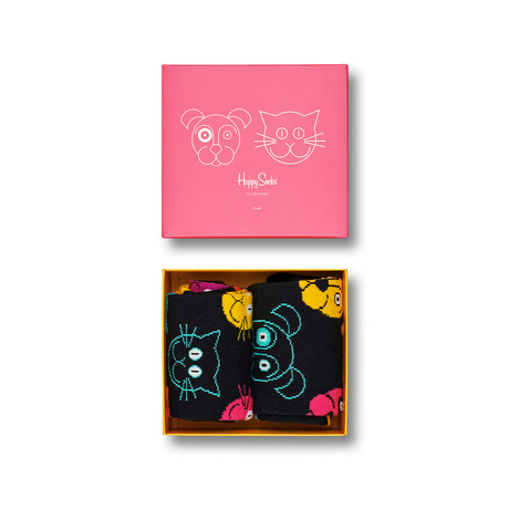 Cat Vs Dog Socks Gift Box // Multicolor