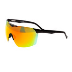 Shore Polarized Sunglasses (Black Frame + Red Rainbow Lens)
