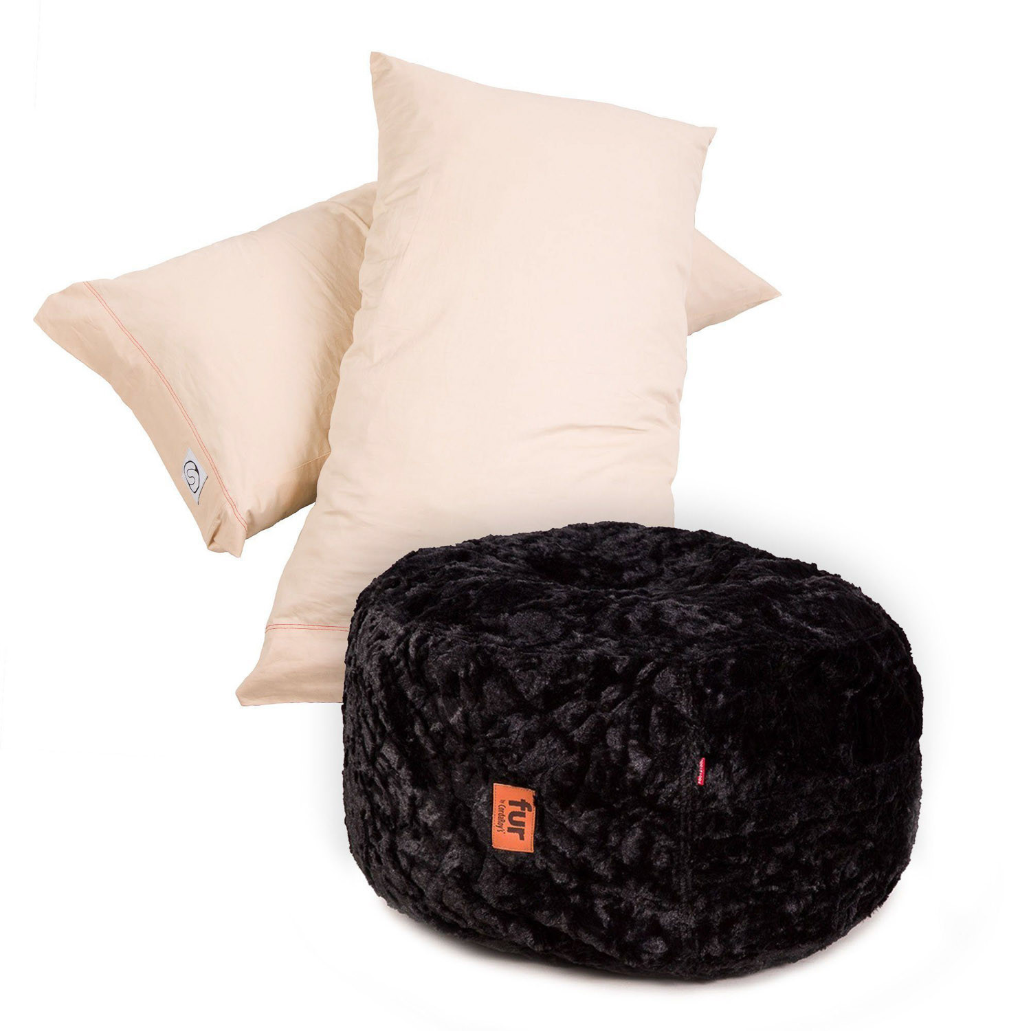 Pillow Lounger - Faux Fur  CordaRoy's Convertible Bean Bags