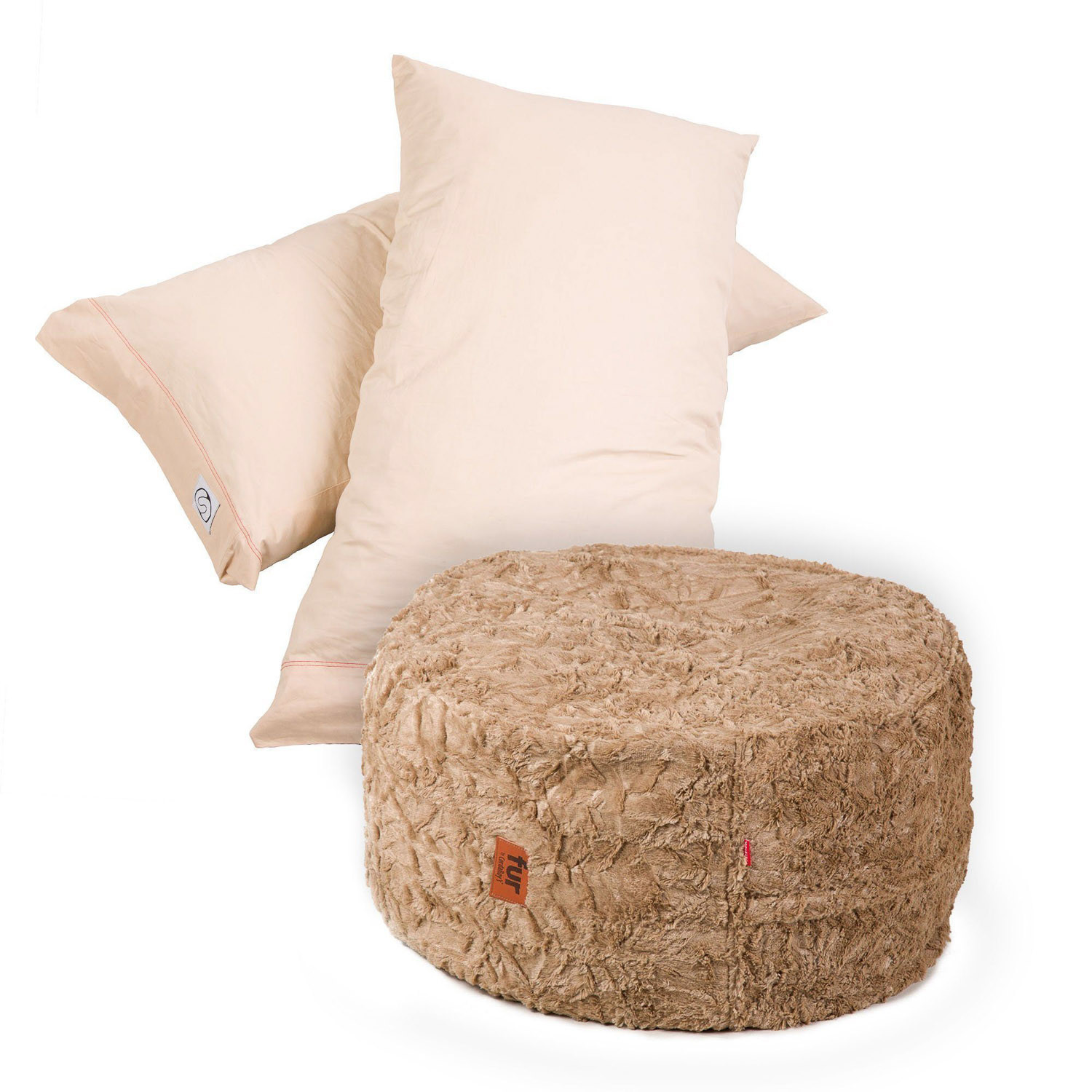 Convertible Pillow Pod Footstool // Faux Fur (Gray) CordaRoy's