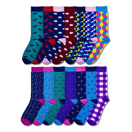 Bundle 6 // 14 Pairs of Premium Bamboo Socks // Multicolor