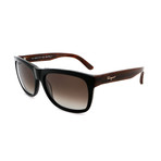 Men's SF686S-001 Rectangle Sunglasses // Black + Brown