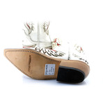 White Rustic + Red Touches Cowboy Boots // White (US: 10.5)