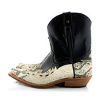 Black Calf Snake Embossed Cowboy Boots // Black (US: 10)