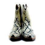 Half Snake Embossed Calf Cowboy Boots // Snake + Beige (US: 10.5)