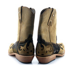 Nubuck + Brown Hairy Calf Cowboy Boots // Brown (US: 11)