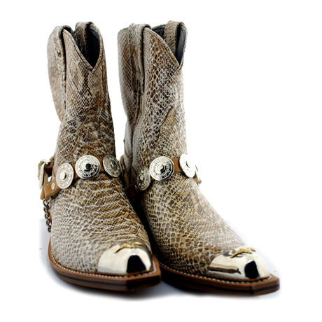 Snake Embossed Calf Skin Cowboy Boots // Snake (US: 7)