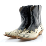 Black Calf Snake Embossed Cowboy Boots // Black (US: 10)