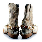 Snake Embossed Calf Skin Cowboy Boots // Snake (US: 8)