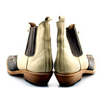 Brown Beige Cowboy Boots // Brown + Beige (US: 7.5)