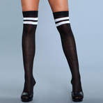 Stripe Knee High Stocking // Black // Set of 2