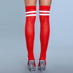 Stripe Knee High Stocking // Red // Set of 2