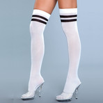 Stripe Knee High Stocking // White // Set of 2