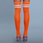 Stripe Knee High Stocking // Orange // Set of 2