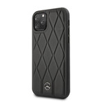 Mercedes Benz // Leather Diamond Hard Case // Black // iPhone 11 PRO