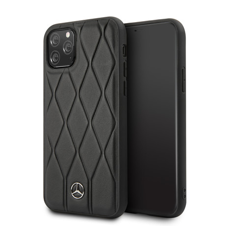 Mercedes Benz // Leather Diamond Hard Case // Black // iPhone 11 PRO