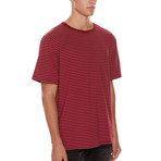 Rarefied Essential Striped Tee // Red (L)