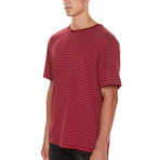 Rarefied Essential Striped Tee // Red (L)