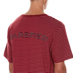 Rarefied Essential Striped Tee // Red (L)