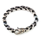 Dell Arte // Incrusted Stainless Steel Bracelet + Lobster Closure // Silver