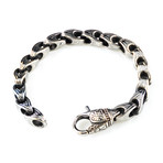 Dell Arte // Incrusted Stainless Steel Bracelet + Lobster Closure // Silver