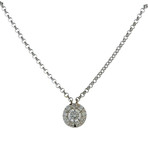 Memoire 18k White Gold Diamond Pendant Necklace V