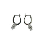 Memoire 18k White Gold Diamond Flower Drop Earrings