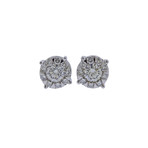 Memoire 18k White Gold Diamond Stud Earrings VI