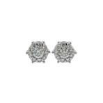 Memoire 18k White Gold Diamond Stud Earrings III
