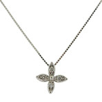 Memoire 18k White Gold Diamond Pendant Necklace I