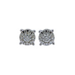 Memoire 18k White Gold Diamond Stud Earrings V