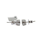 Memoire 18k White Gold Diamond Stud Earrings V
