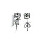 Memoire 18k White Gold Diamond Stud Earrings V