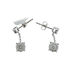 Memoire 18k White Gold Diamond Dangle Earrings VI