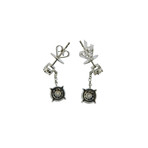 Memoire 18k White Gold Diamond Dangle Earrings VII