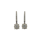 Memoire 18k White Gold Diamond Dangle Earrings I