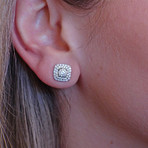 Memoire 18k White Gold Diamond Stud Earrings IV