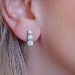 Memoire 18k White Gold Diamond Dangle Earrings III