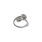 Memoire 18k White Gold Flower Bypass Ring // Ring Size: 7