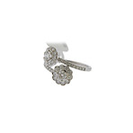 Memoire 18k White Gold Flower Bypass Ring // Ring Size: 7
