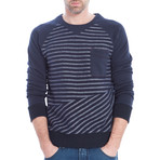 Long Sleeve Pullover // Navy Stripe (L)