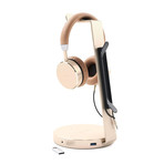 Aluminum USB 3.0 Headphone Stand (Gold)