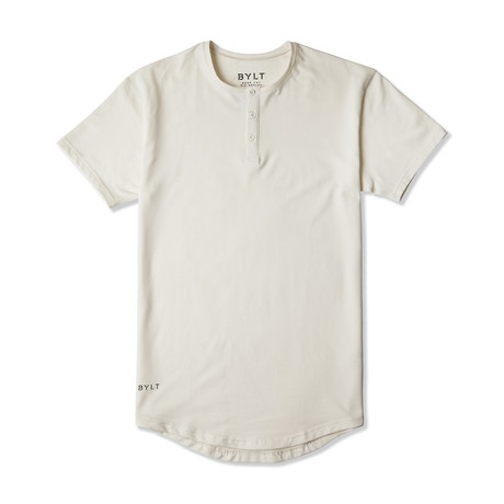 Drop-Cut Short Sleeve Henley // Bone (S)