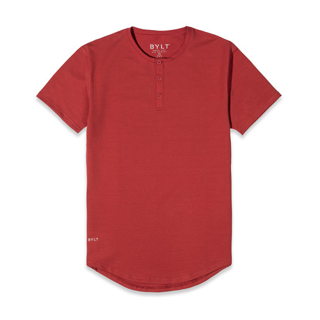 Drop-Cut Short Sleeve Henley // Brick (S)